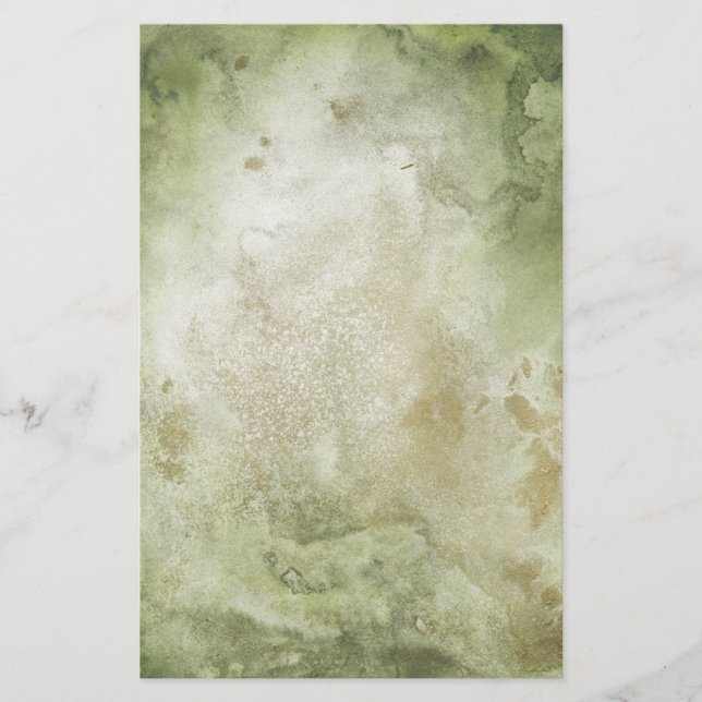 2-Sided Green & Gold Watercolor Soap Wrap Paper (Front)