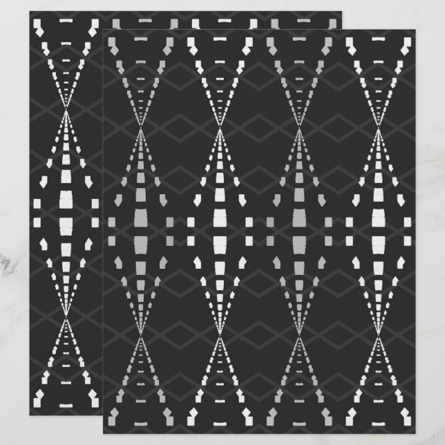 2-Sided Ley Lines B&W Scrapbook Page (Front/Back)