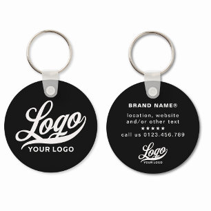 2 sided Logo & Name on Black Company Business Key Ring