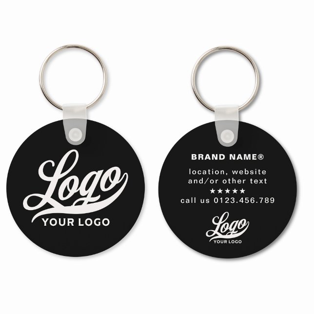 2 sided Logo & Name on Black Company Business Key Ring (Creator Uploaded)