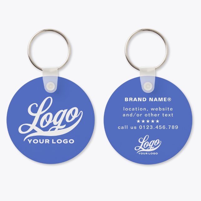 2 sided Logo & Name on Royal blue Company Business Key Ring (Creator Uploaded)