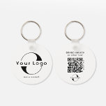 2 sided Logo & QR Code on Clean Company Business K Key Ring<br><div class="desc">Personalised light and waterproof Logo Keychains with a simple minimal design. Add your URL to create QR Code,  logo and text.</div>