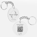 2 sided Logo & QR Code on Clean Company Business K Key Ring<br><div class="desc">Custom acrylic Logo Keychain with a simple minimal design,  made of ultra-durable acrylic,  UV resistant and waterproof. Add your URL to create QR Code. logo and text.</div>