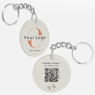 2 sided Logo & QR Code on Green Company Business Key Ring