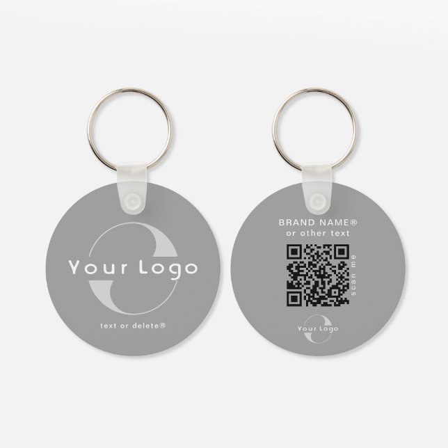 2 sided Logo & QR Code on Grey Company Business Ke Key Ring (Creator Uploaded)