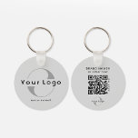 2 sided Logo & QR Code on Silver Company Business Key Ring<br><div class="desc">Personalised light and waterproof Logo Keychains with a simple minimal design. Add your URL to create QR Code,  logo and text. - available in several colours to suit your brand identity,  you can find them here: https://www.zazzle.com/collections/logo_keychains_other_small_promotional_items-119019686064790535</div>