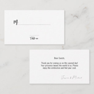 💍 2 sided Minimalist Elegant Place Card