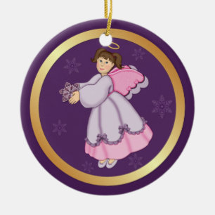 2 Sided - Snowflake Angel Ornament