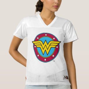 2 Sided Wonder Woman Logo   Add Your Name Women's Football Jersey