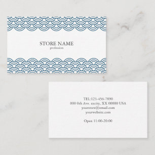 2 sides Blue Waves "Seigaiha" WAGARA Business Card