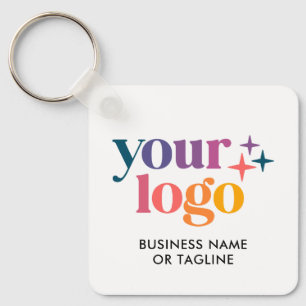 2 Sides QR Code Logo Text Branded Key Ring