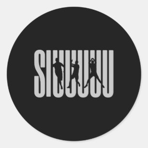 (2 Sides) Siuuu Soccer Football Present Boys Men W Classic Round Sticker