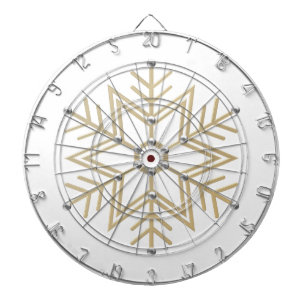 2-Silver and Gold Snowflake 3-D Look Dartboard