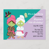 2 Spa Girls Beauty Makeover Party Invitation