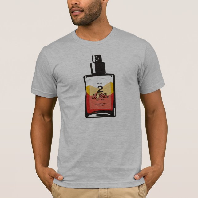 "2 Stroke Cologne" Heather Grey T-shirt (Front)