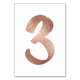 2 Table  Number White Metallic Pink Rose Gold