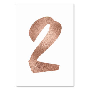 2 Table  Number White Metallic Pink Rose Gold