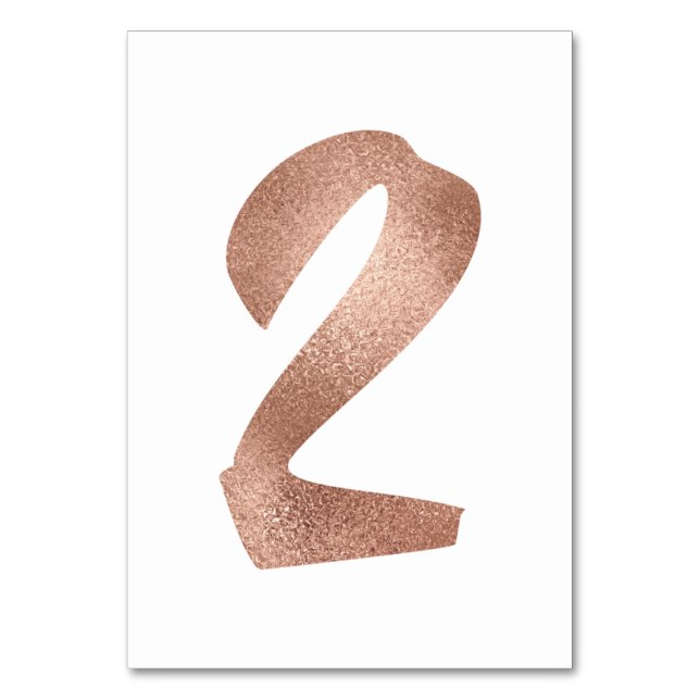 2 Table  Number White Metallic Pink Rose Gold (Front)