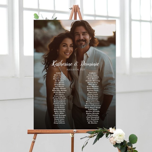 2 tables elegant photo wedding seating chart (Creator Uploaded)