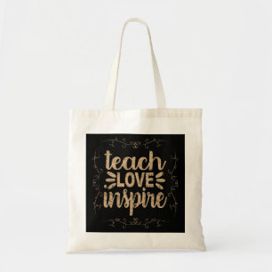 2- Teach Love Inspire Shirt, Retro Vintage Teacher Tote Bag