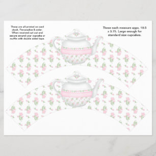 2 Teapot Retirement Personalised Cupcake Wrappers