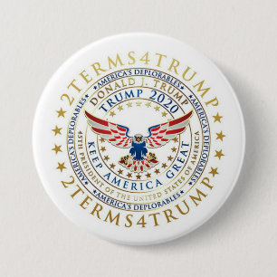 2 Terms 4 Trump 7.5 Cm Round Badge