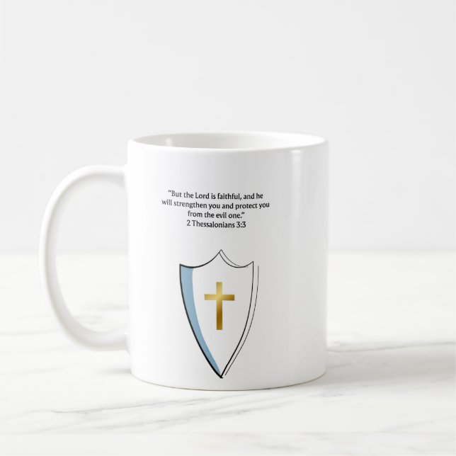 2 Thessalonians 3:3 Christian Verse Mug Faith Gift (Left)