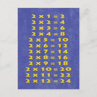 #2 Times Table Collectable Postcard