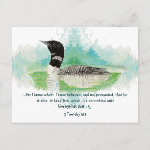 2 Timothy 1:12 Christian Encouragement Scripture Postcard