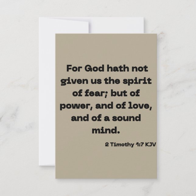 2 Timothy 1:7 KJV Bible Scripture Greeting Card (Front)