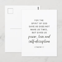 2 Timothy 1:7 Power, Love and Self Discipline