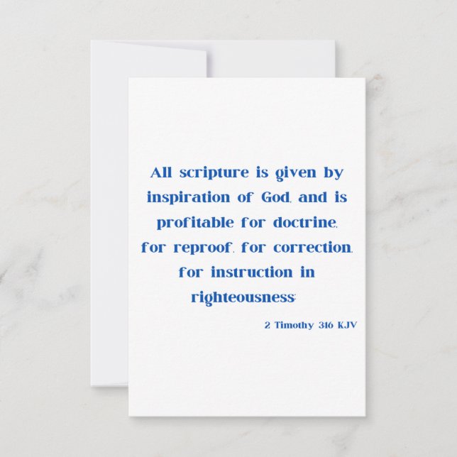 2 Timothy 3:16 Bible Verse Scripture Flat Greeting Card (Front)