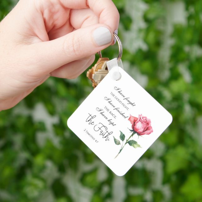 2 Timothy 4:7 - I have fought the good fight Key Ring (Hand)