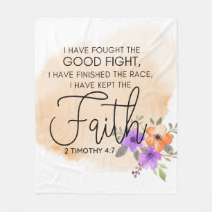 2 Timothy 4:7 - I have kept the faith Peach Fleece Blanket
