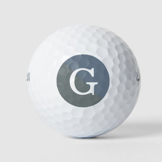 2 Tone Diagonal Initial Monogram Golf Balls (Front)
