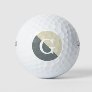 2 Tone Diagonal Initial Monogram Golf Balls