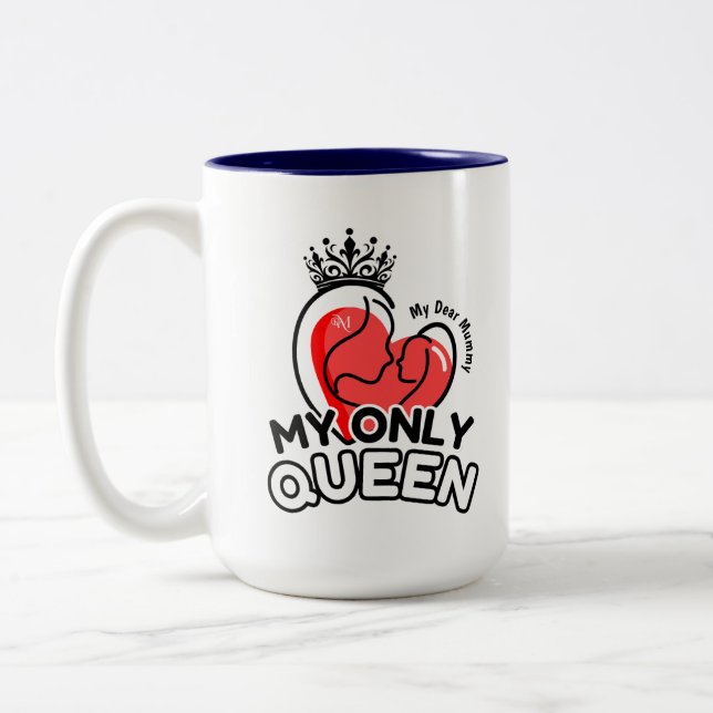 2-Tone Mug 15oz : My Only Queen (blue) (Left)