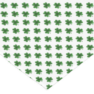 2-Tone Shamrock Green on White St.Patrick’s Clov Long Table Runner