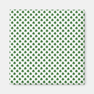 2-Tone Shamrock Green on White St.Patrick’s Clov Magnet
