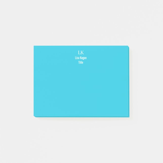 2 Toned Personalised Monogram Custom Post-it Notes (Front)