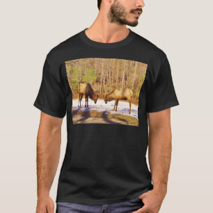 2~ two Bull Elk in the snow T-Shirt