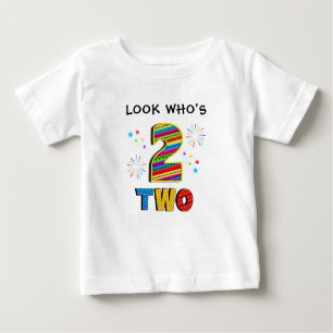 2 Two Second BIG Birthday Fun Fireworks Stars Baby T-Shirt
