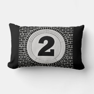 2 Two Too Much? in Black and White Lumbar Cushion