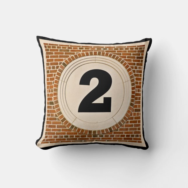 2 Two Too Much? with black and cream border Cushion (Front)