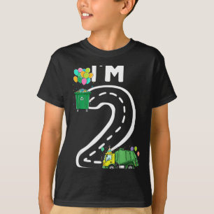 2 Two Years Old Garbage Truck 2nd Birthday Boy T-Shirt