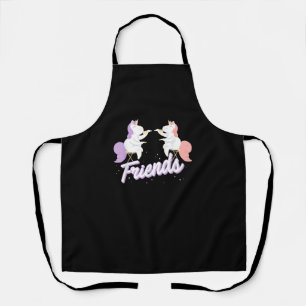 2 Unicorns Drink Tea Shirt, Best Friends Matching Apron