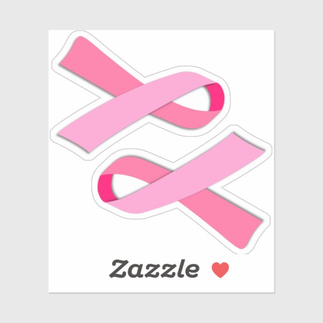 2-Up Breast Cancer Awareness Pink Ribbon (Sheet)