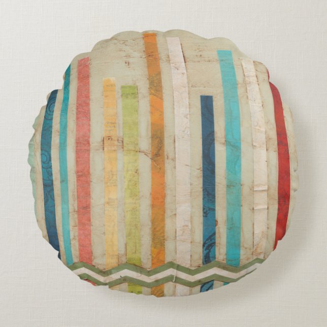 2-Up Paper Fences IV Round Cushion (Front)