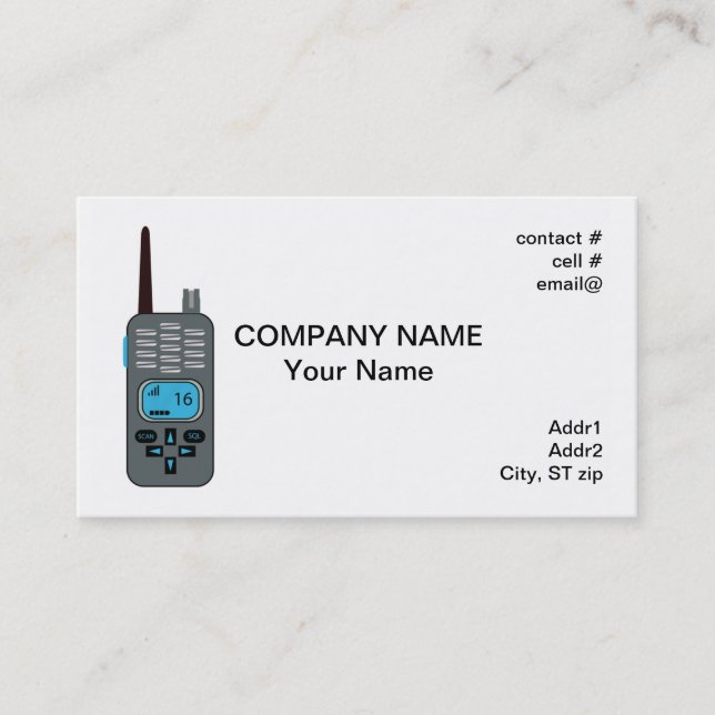 2 way radio business card (Front)