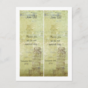 2 Wedding in Pisa Save the Date Bookmarks Announcement Postcard